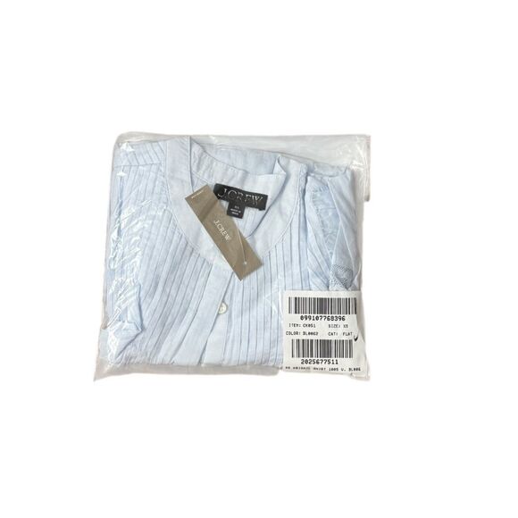 NWT J CREW Lace-trim pintuck top in cotton voile in Glacier blue - Picture 8 of 8